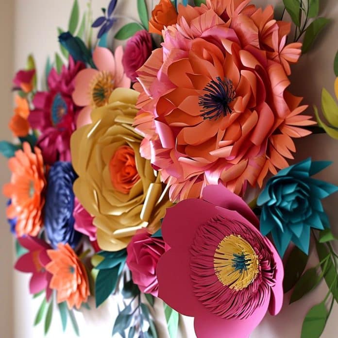 flores de papel para decoração