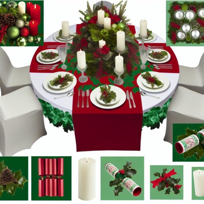 mesa de natal decorada simples
