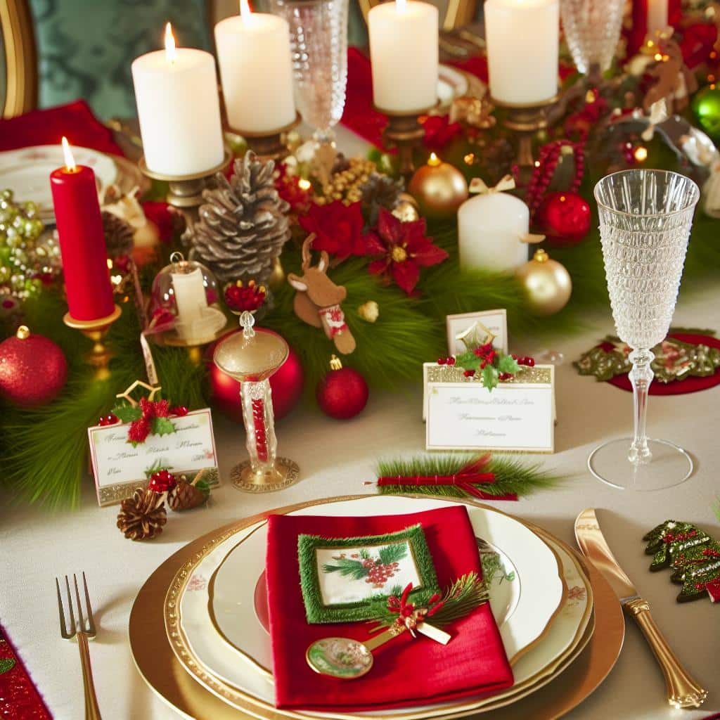 mesa de natal decorada