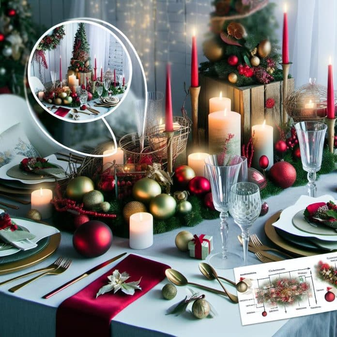 mesa decoração de natal