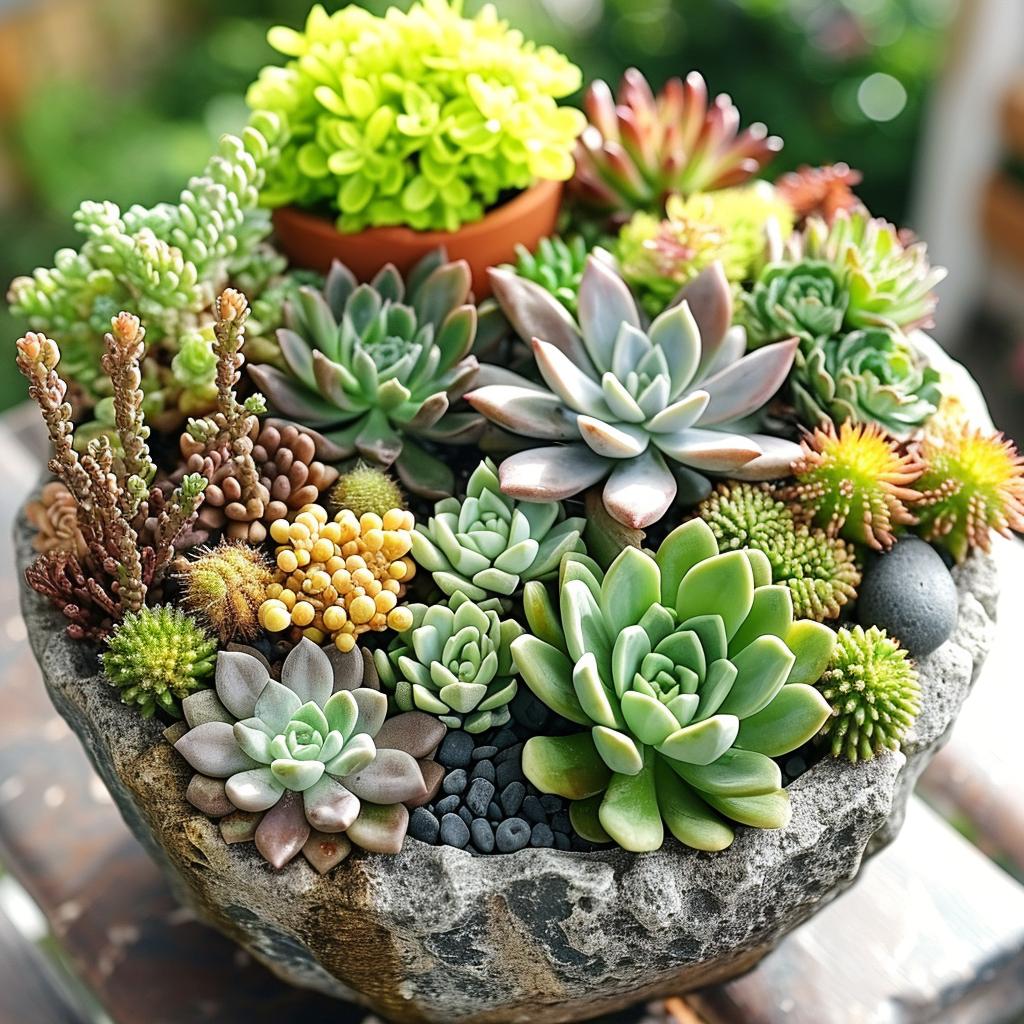 mini jardim de suculentas