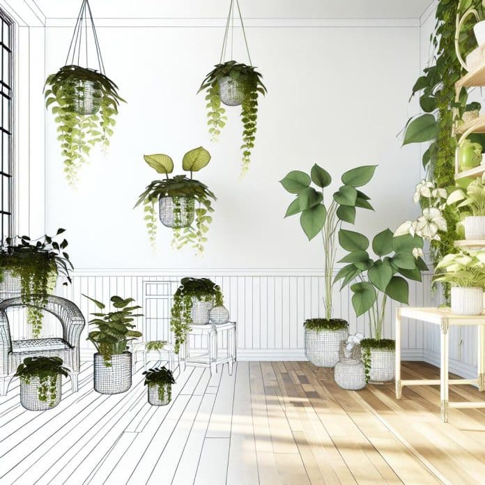 Decoração com plantas em interiores