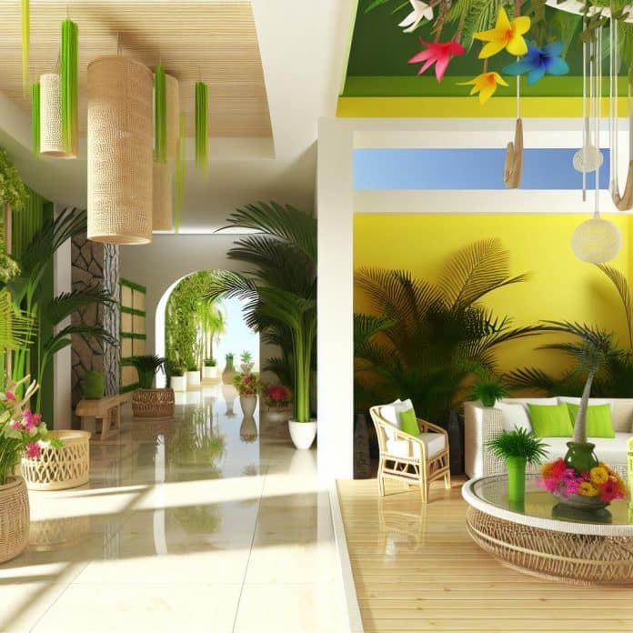 Design de interiores com temas tropicais