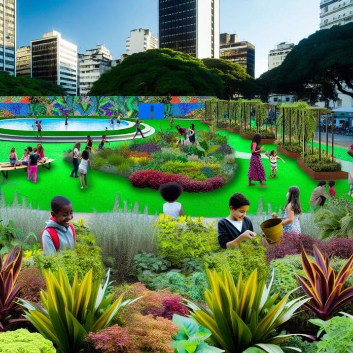 Jardins urbanos em cidades brasileiras