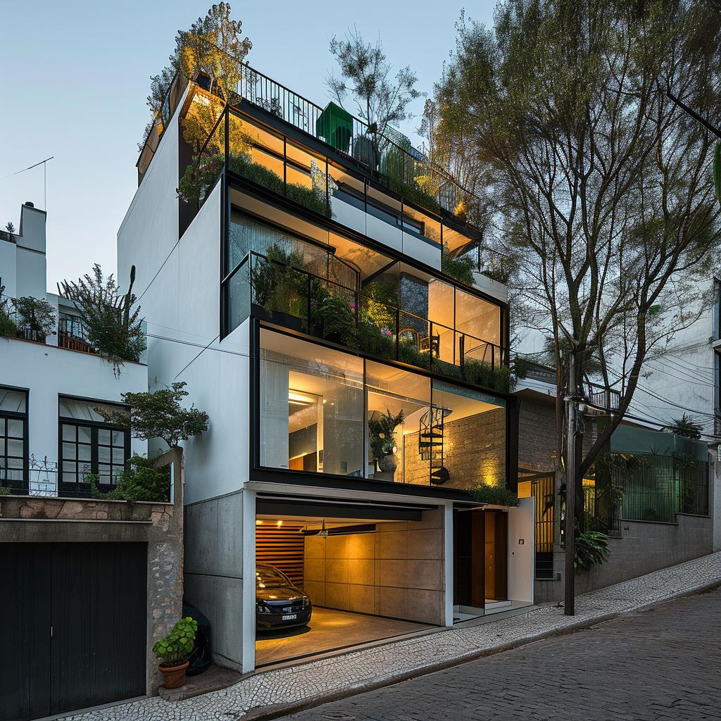 casa em terreno estreito
