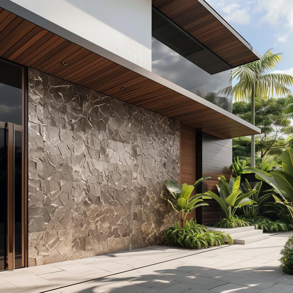 Fachada de Muro com Porcelanato: 5 Dicas Para Modernizar a Entrada de Sua Casa. 20 fachada de muro com porcelanato