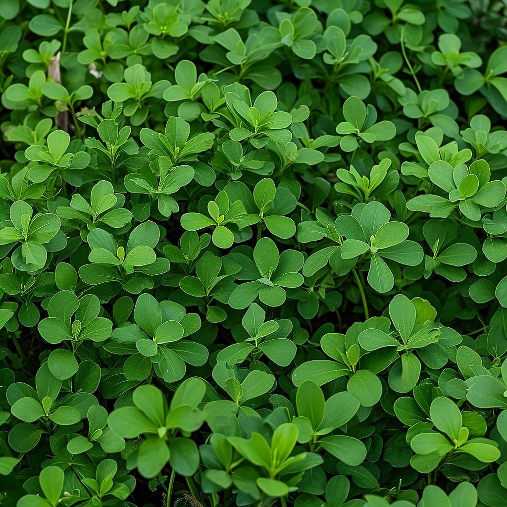 Grama-amendoim (Arachis repens) como forração Grama-amendoim formando cobertura verde densa rente ao solo