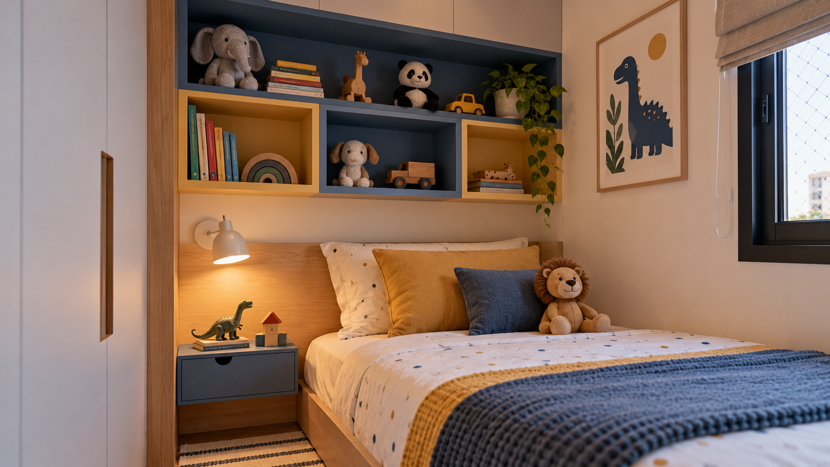 Nichos baixos para quarto infantil