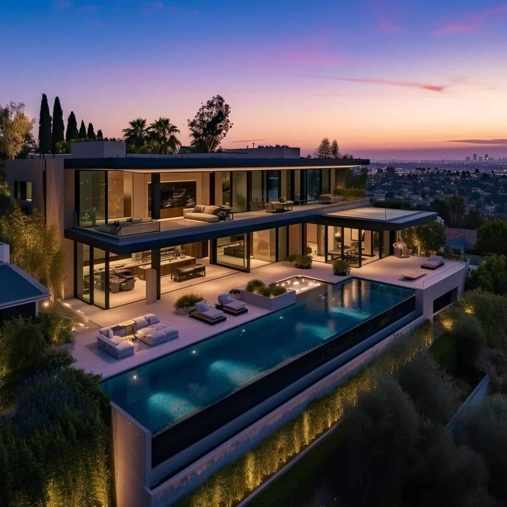 Explorando uma mansão de Beverly Hills de US$ 18.725.000 revela design de ponta para inspiração.
