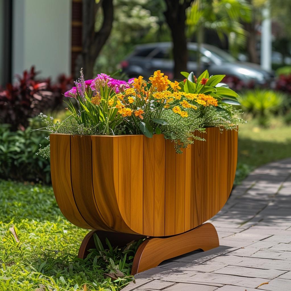 Floreira De Madeira: 5 Dicas Para Adicionar Verde À Sua Decoração. 1 floreira de madeira