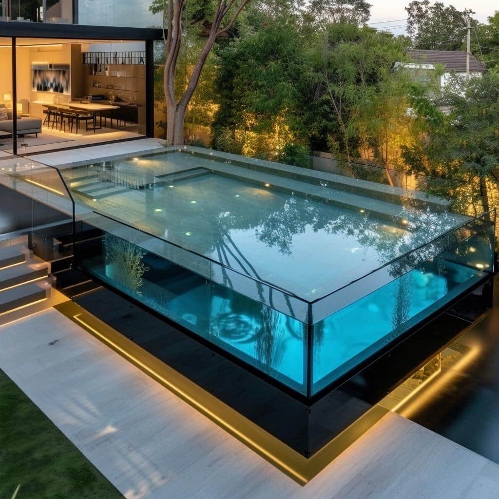 piscina de vidro