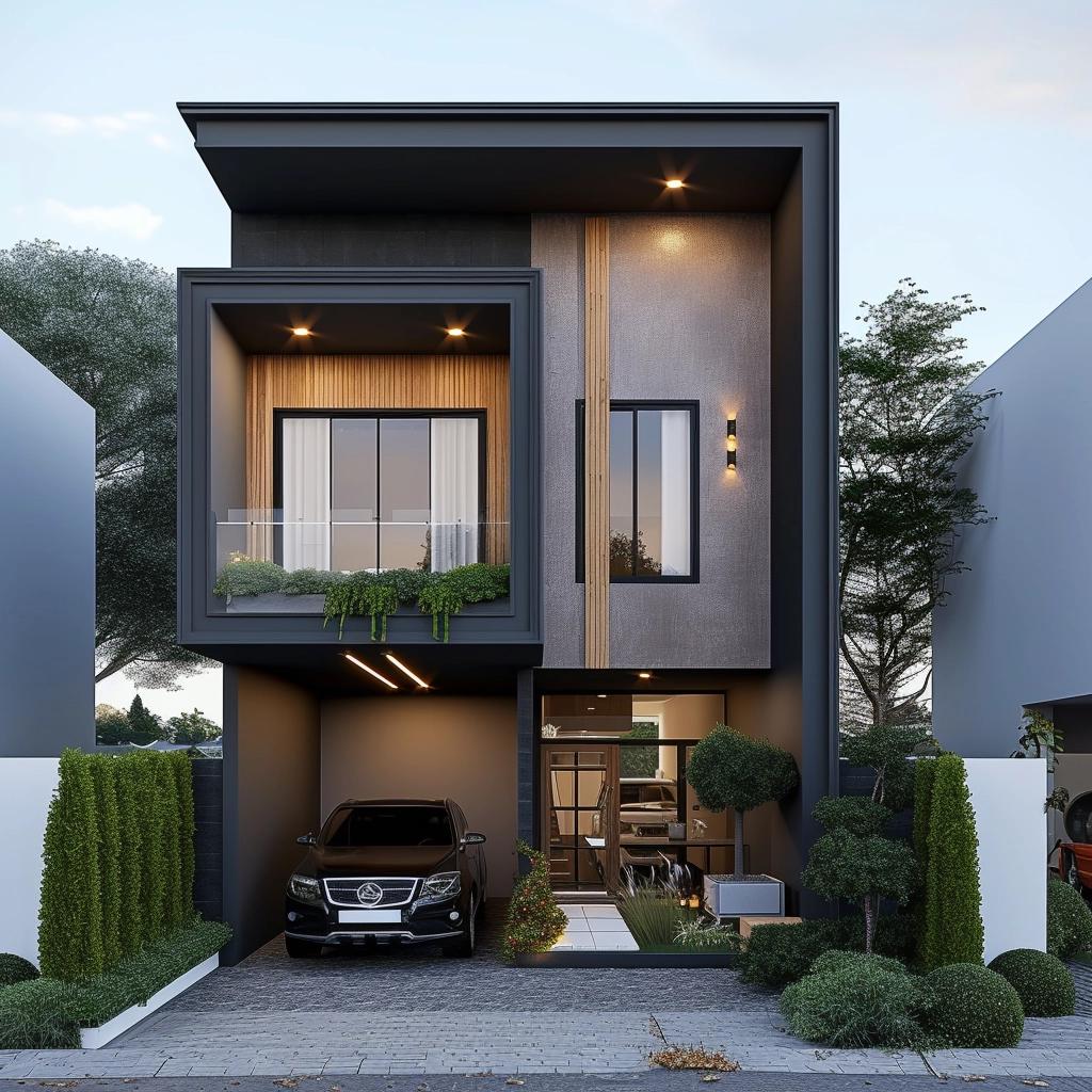 Veja como transformar um espaço de 5x12 em um sobrado com garagem. 1 Veja como transformar um espaço de 5x12 em um sobrado com garagem. Inspiração em 3D pela Dutram.