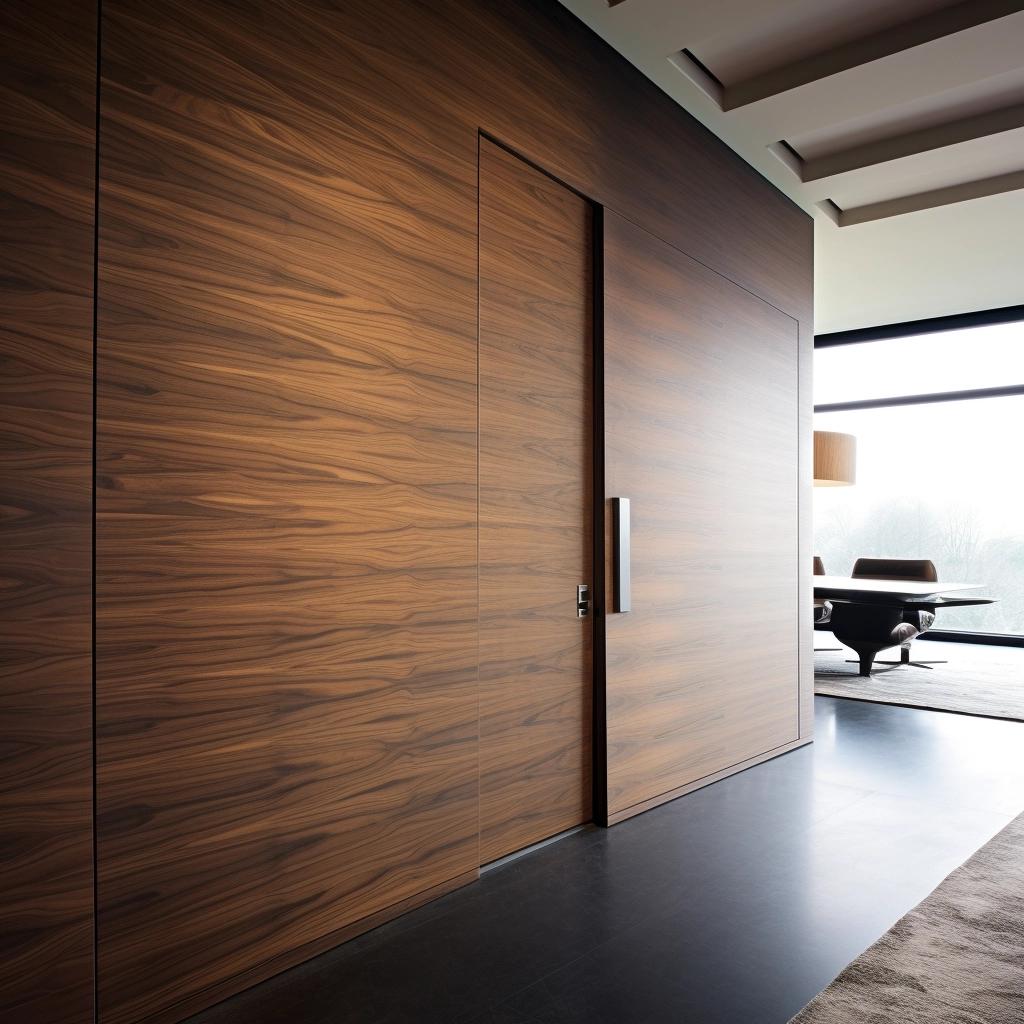 Decoração Funcional Painel de Madeira com Porta Integrada