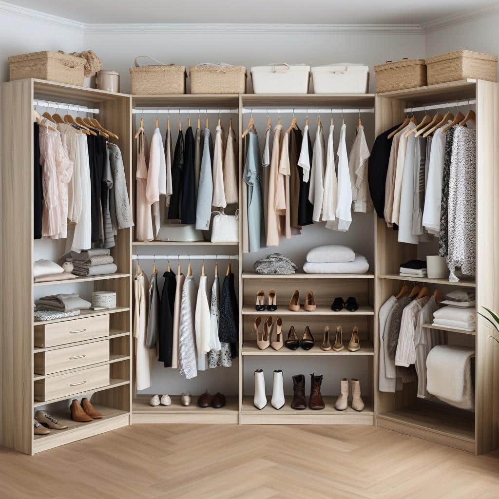 Dicas de organização usando closet esquineiros para o quarto. 1 Dicas de organização usando closet esquineiros para o quarto.