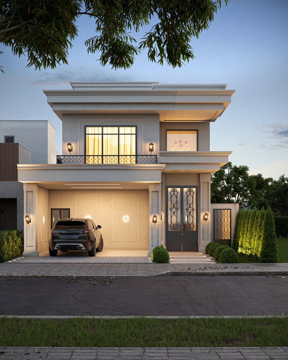 Projeto elegante de casa de campo com design moderno e eficiente.