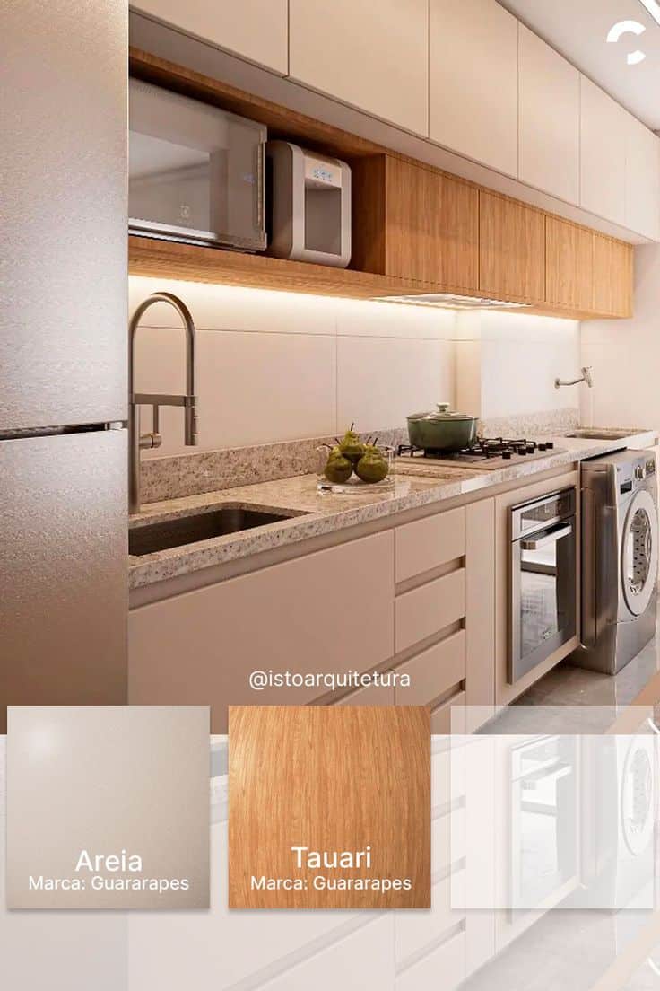 Elegancia Atemporal Cozinha Bege Sofisticada e Funcional.