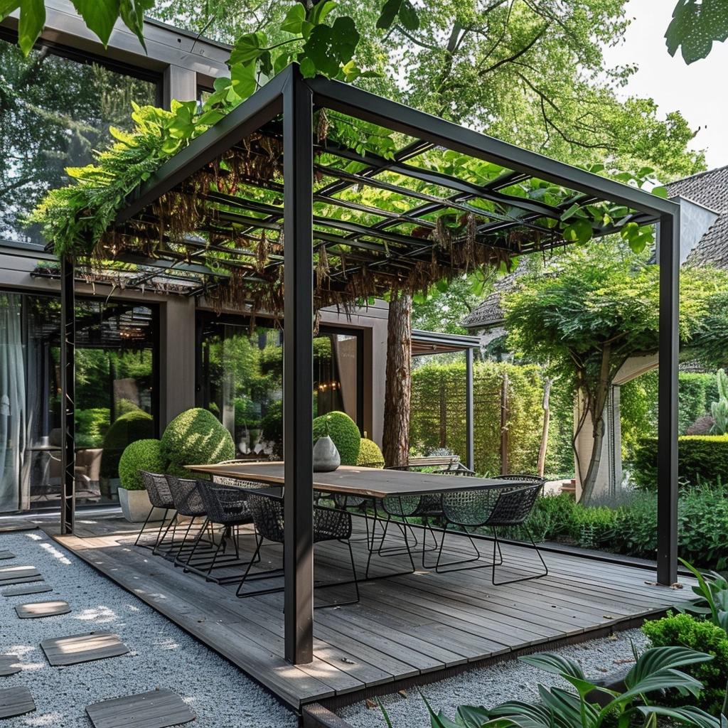 Descubra os Segredos do Pergolado de Ferro que Transformam Seu Jardim em Elegância Industrial. 27 Descubra os Segredos do Pergolado de Ferro que Transformam Seu Jardim em Elegância Industrial.