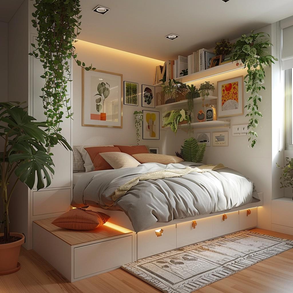 5 Ideias Criativas para Decorar Quarto Pequeno de Casal 23 5 Ideias Criativas para Decorar Quarto Pequeno de Casal