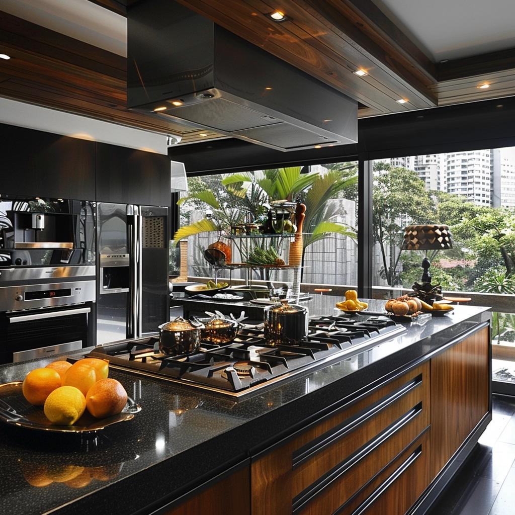 Elegância Sombria: Cozinha Preta e Cinza para Amantes do Estilo Gótico Suave 27 cozinha preta e cinza