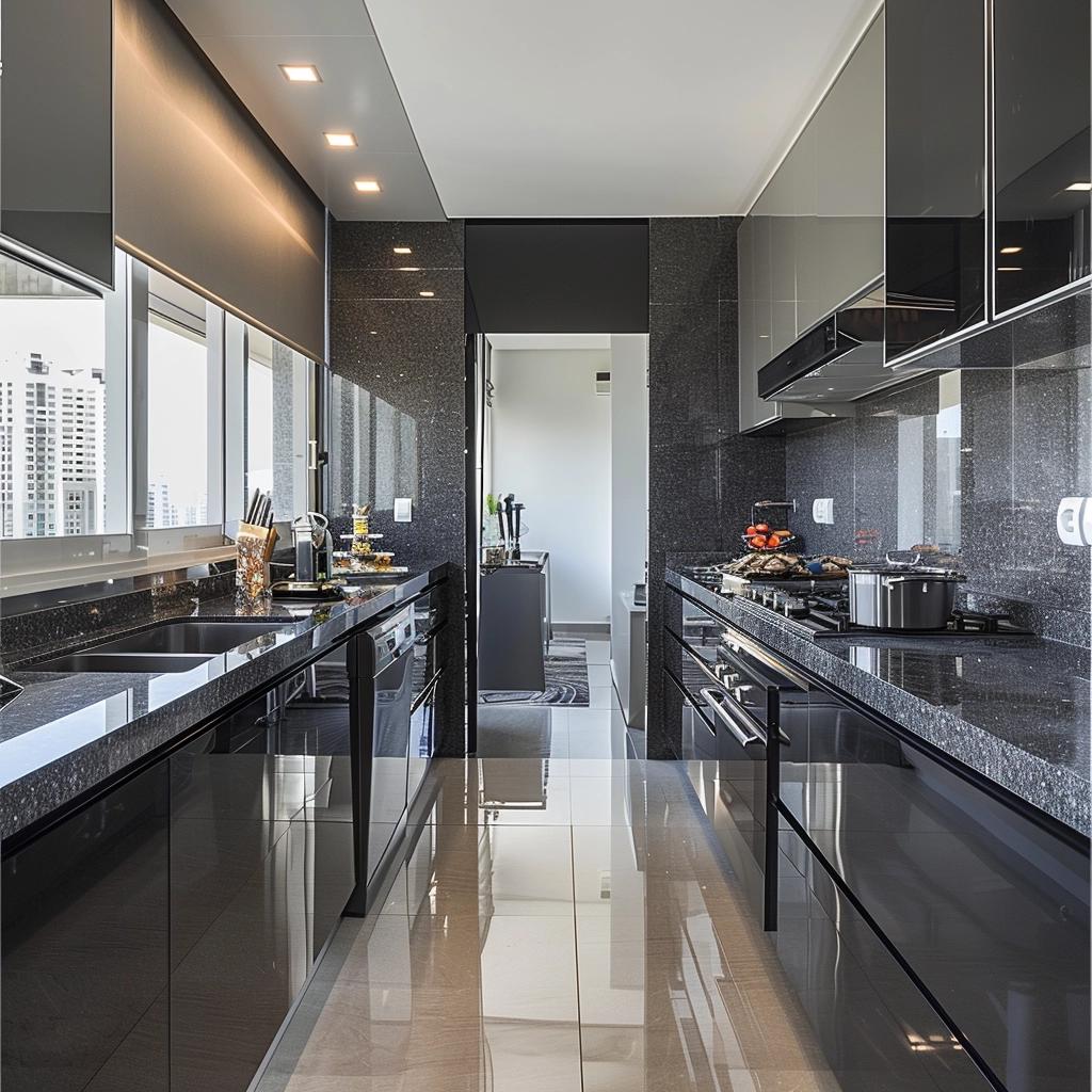 Elegância Sombria: Cozinha Preta e Cinza para Amantes do Estilo Gótico Suave 28 cozinha preta e cinza