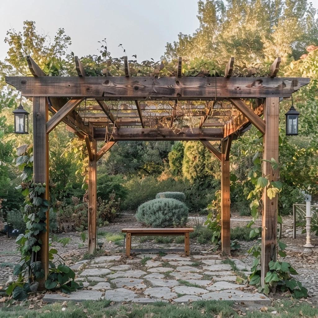 5 Ideias de Pergolado Rústico para Transformar seu Jardim 2 5 Ideias de Pergolado Rústico para Transformar seu Jardim