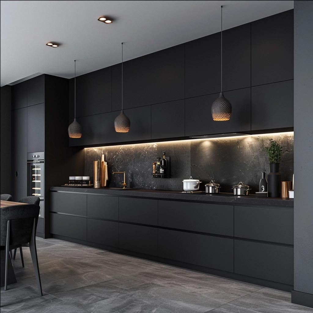 Armários Pretos na Cozinha: Veja como elas podem crie um visual moderno e diferenciado. 2 Armários Pretos na Cozinha: Veja como elas podem crie um visual moderno e diferenciado.