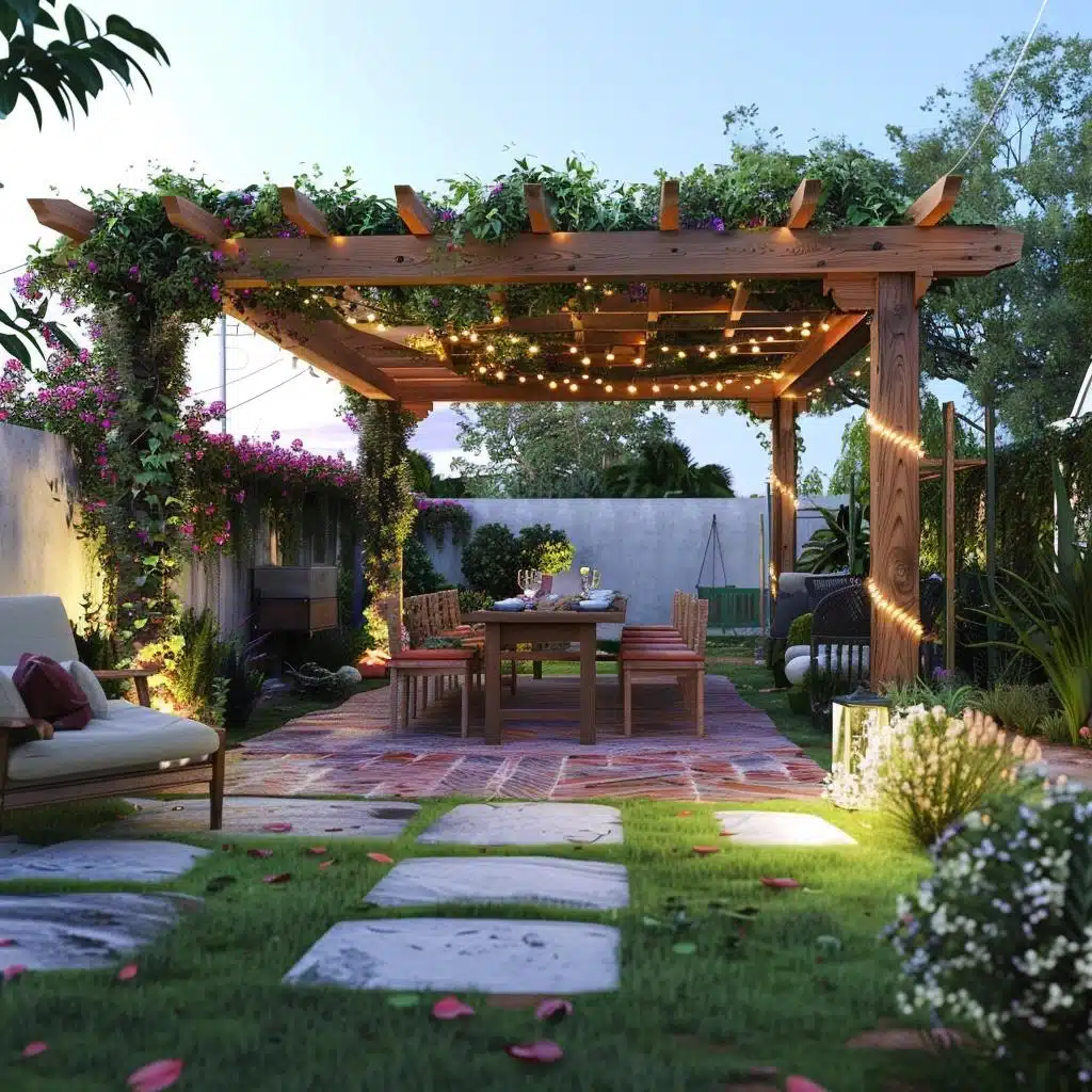 5 Ideias Criativas de Decoração de Quintal com Pergolado para Transformar Seu Espaço 27 5 Ideias Criativas de Decoração de Quintal com Pergolado para Transformar Seu Espaço