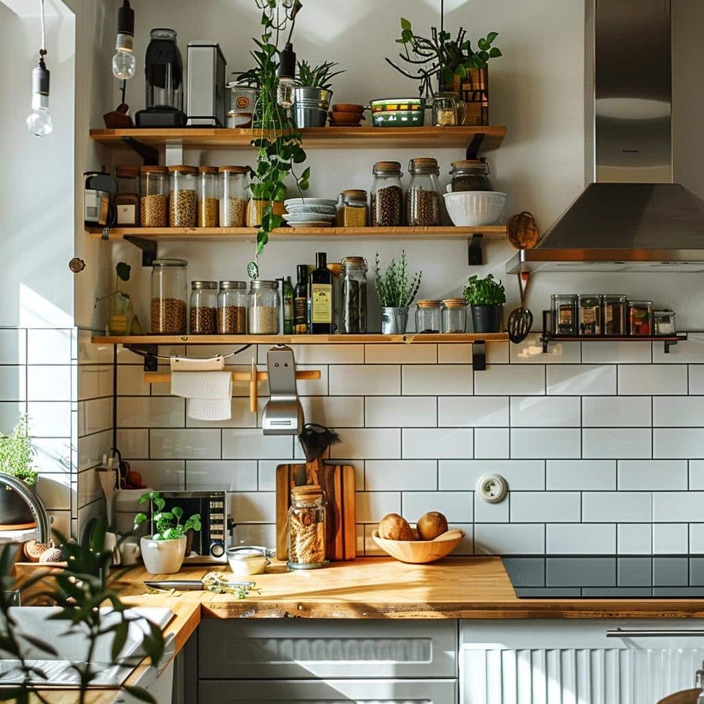3 Formas de Utilizar Prateleiras na Cozinha para Otimizar Espaço 2 3 Formas de Utilizar Prateleiras na Cozinha para Otimizar Espaço