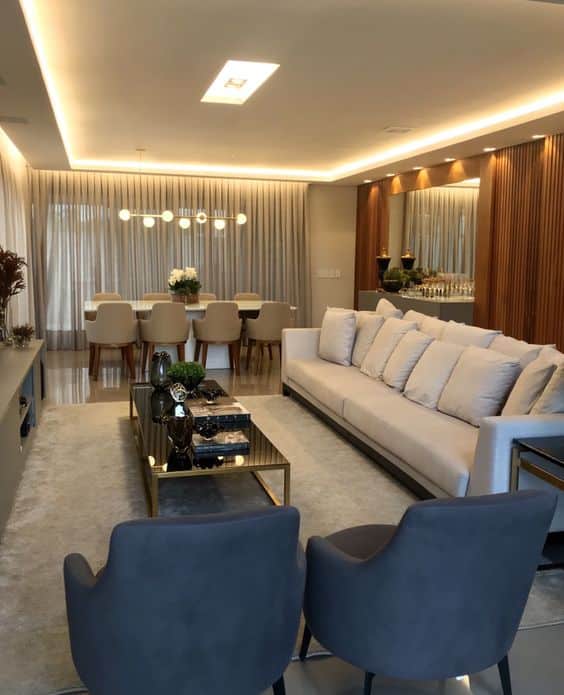3 Soluções para Decorar uma Sala Comprida mais 30 exemplos. 12 3 Soluções para Decorar uma Sala Comprida
