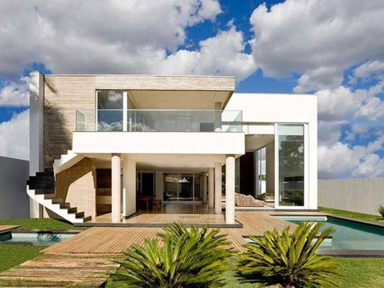 7 Vantagens de Ter uma Casa Caixote e 30 ideias para se inspirar! 4 Casa com telhado embutido e varanda.