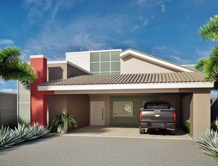 7 Vantagens de Ter uma Casa Caixote e 30 ideias para se inspirar! 9 Casa com telhado embutido e aparente.