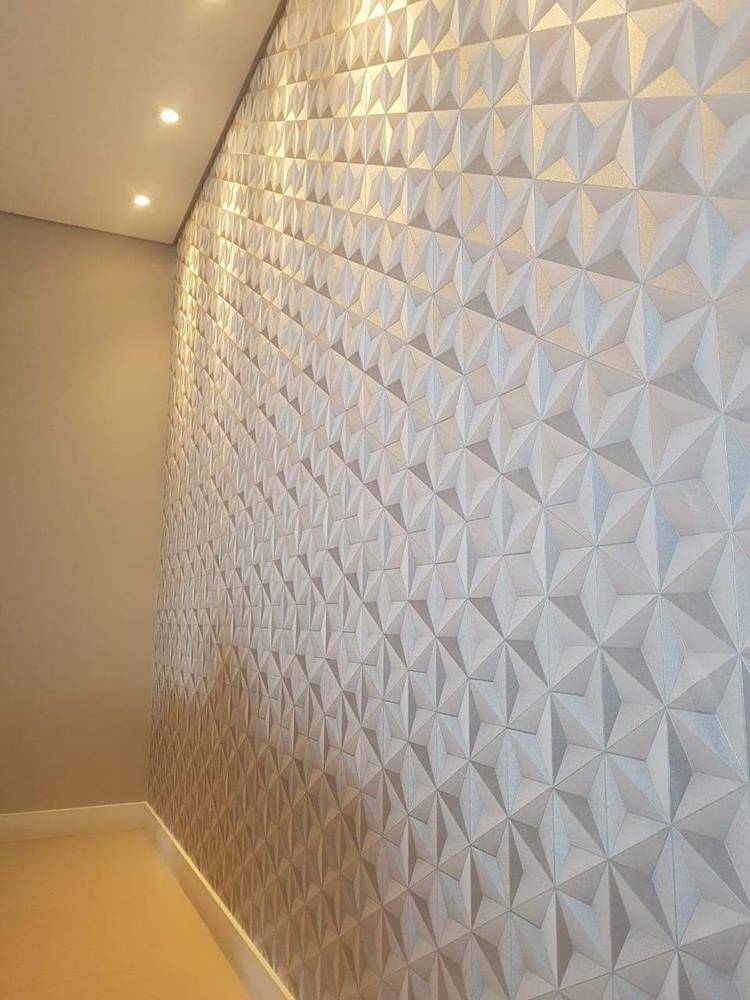 Esse modelo com efeito 3D remete ao gesso, nos ajudando a evidenciar sofisticação ao mesmo tempo em que nos permite fazer uma boa economia.