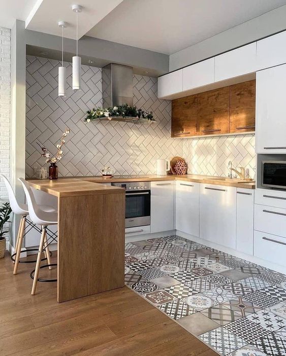 12 Ideias para Cozinha com Copa Integrada que Você Vai Amar 6 Ideia de cozinha com copa sendo colocada em prática em cozinhas amplas.