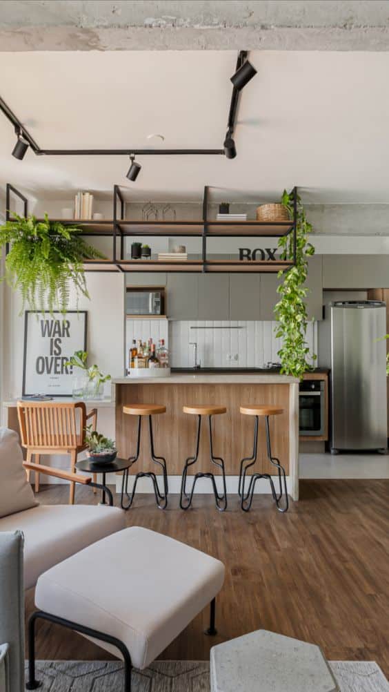 12 Ideias para Cozinha com Copa Integrada que Você Vai Amar 16 Praticidade de preparar comida e colocá-la no local de consumo.