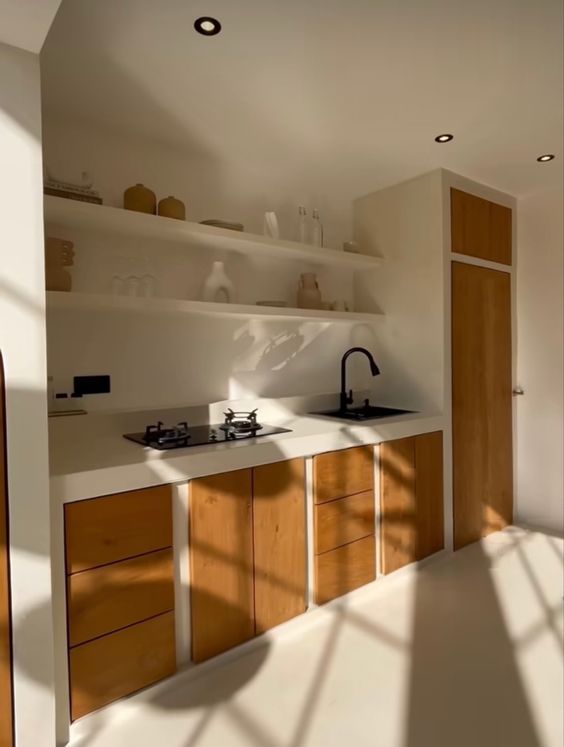 15 Ideias Inovadoras para Cozinha de Alvenaria 6 Imagem 6: Cozinha de alvenaria com tons neutros e claros para maior sofisticação.