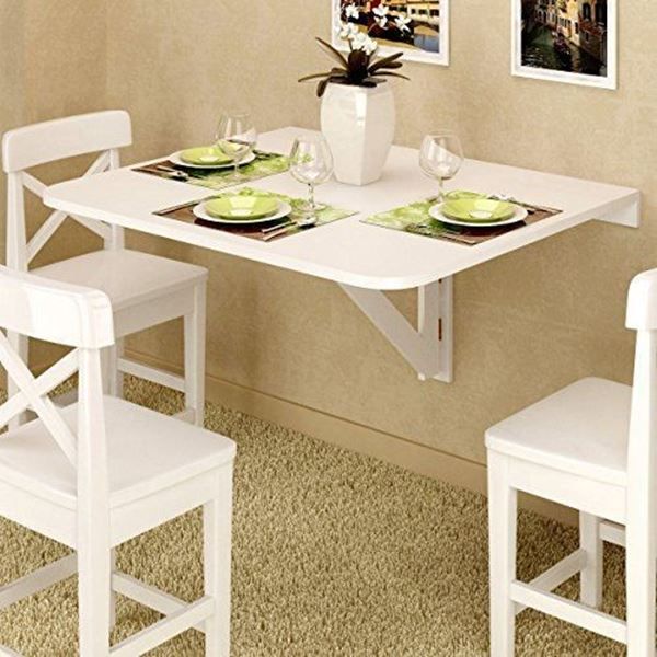 12 Tipos de Mesa Dobrável para Espaços Pequenos e Funcionais 7 Em branco, a mesa dobrável para cozinha combina com qualquer tipo de decoração!