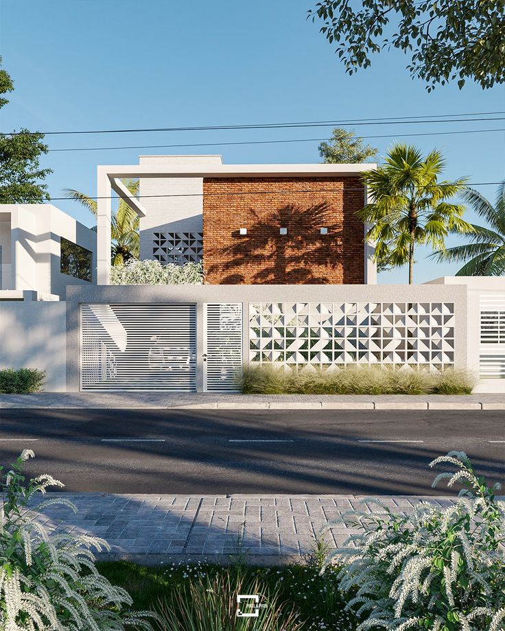 15 Modelos de Muros Modernos para Inspirar sua Casa 6 A sua versão mais comum é na cor branca, fazendo com que seja facilmente combinado com qualquer tipo de decoração, inclusive mantendo certa neutralidade caso deseje.