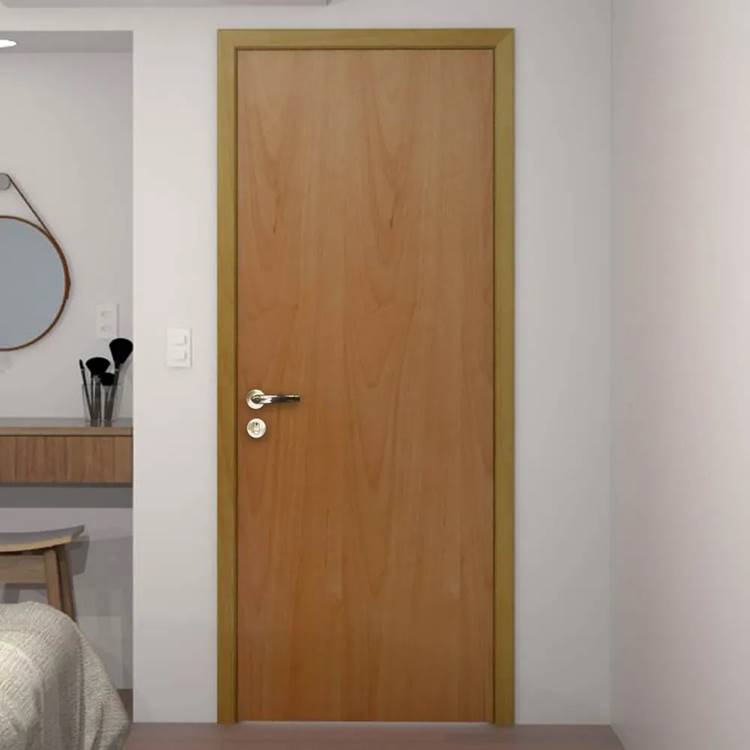 13 Modelos de Porta para Quarto que Você Vai Amar 12 Porta de madeira com batente, tradicional e acolhedora.