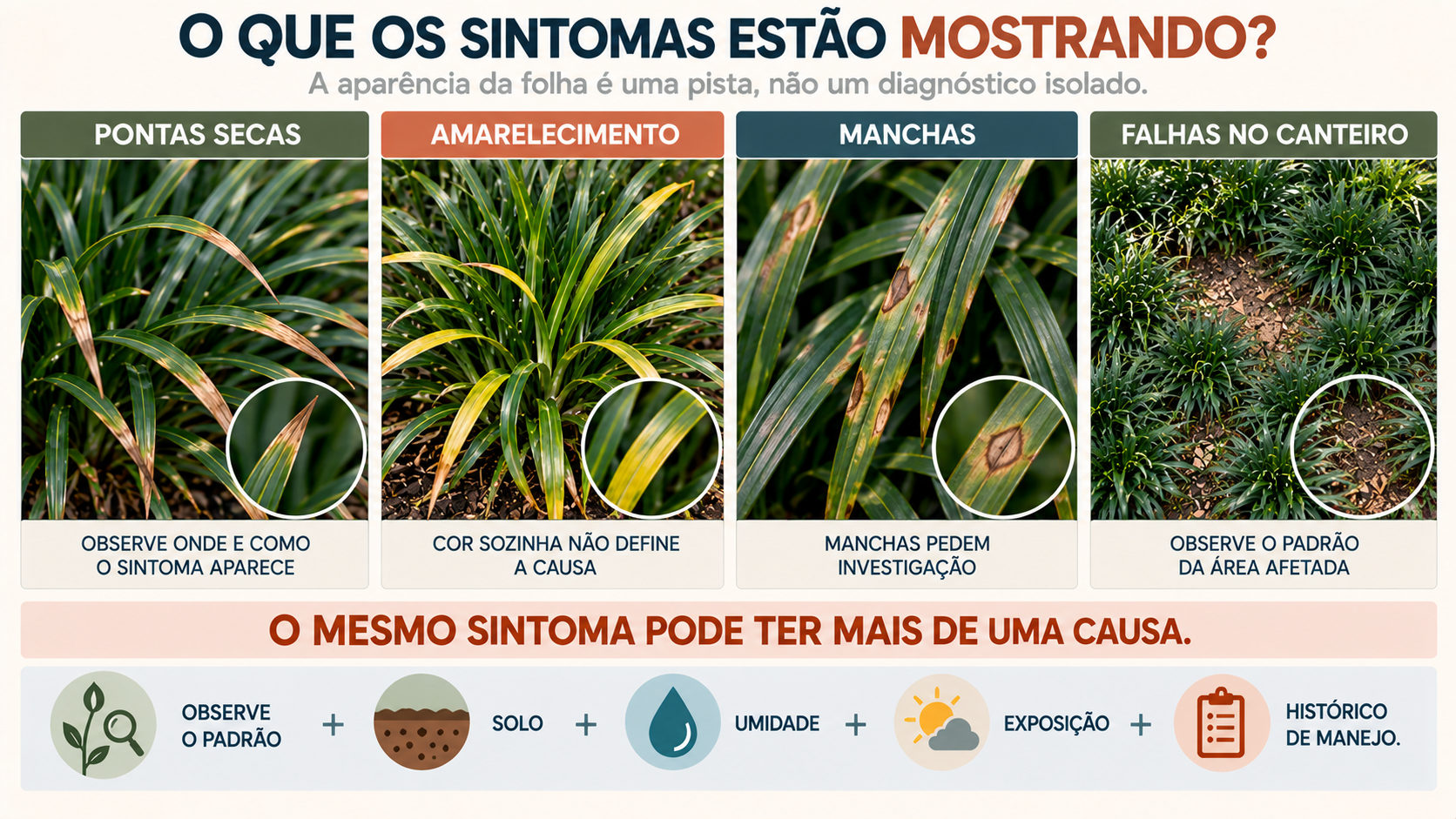 Grama Preta: Como Cultivar e Valorizar Seu Espaço Verde 7 Sintomas em grama-preta com pontas secas, amarelecimento, manchas nas folhas e falhas no canteiro