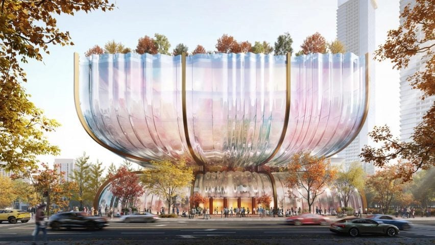 5 razões para agradecer pelas criações brilhantes de Heatherwick. 2 Centro comercial de vidro projetado pelo Heatherwick Studio em Seul, caracterizado por formas de vidro curvadas.