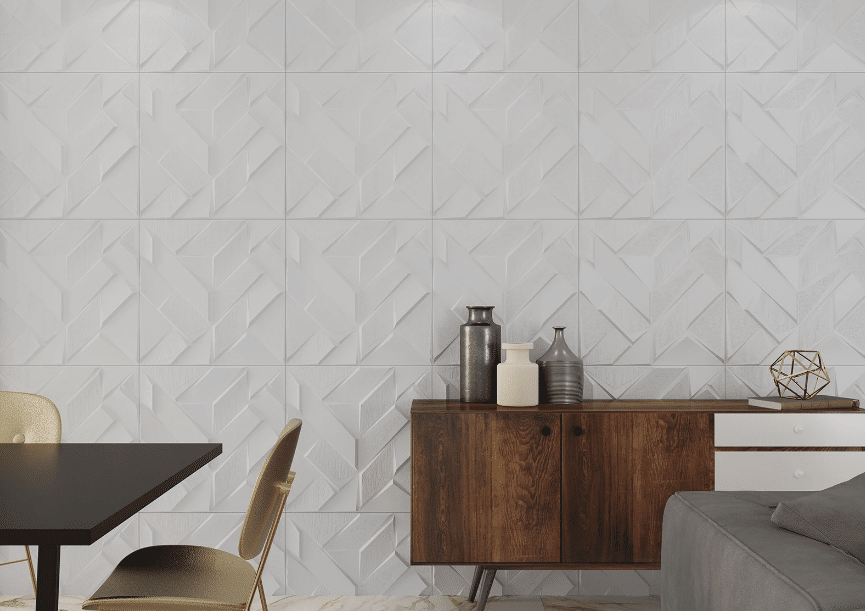 5 Tipos de Revestimento para Sala e Como Escolher 1 Revestimento para sala: Lotus WH MATTE é ideal para paredes internas e painéis decorados – Foto: Ceusa