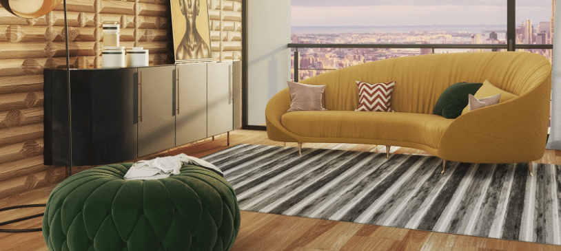 5 Tipos de Revestimento para Sala e Como Escolher 14 Revestimento para sala: Olmo Decor No Matte é um azulejo de porcelanato com relevo que imita madeira – Foto: Ceusa