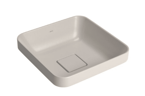 3 Modelos de Pia para Banheiro Pequeno para se Inspirar 7 Cuba Quadrada de Sobrepor 30cm Barbante tem tecnologia exclusiva smart block, responsável por reter fios de cabelo e barba e evitar entupimento – Foto: Deca