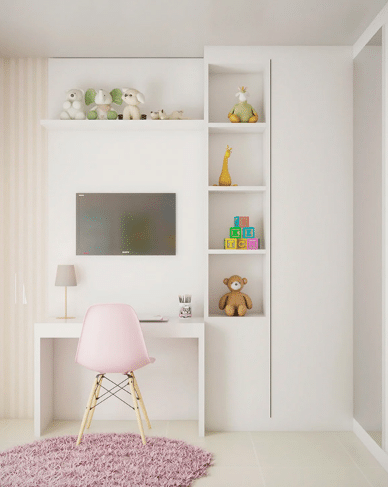 7 Ideias para Decorar Quarto de Solteiro Pequeno 8 Não há regras para decorar o quarto de solteiro pequeno feminino, mas tome cuidado para não sobrecarregar o ambiente – Projeto/Foto: Najla Campos