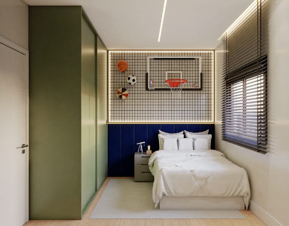 7 Ideias para Decorar Quarto de Solteiro Pequeno 10 Itens decorativos divertidos tornam a decoração do quarto de solteiro pequeno com mais personalidade – Projeto: Rodrigo Baleeiro – Dbale Arquitetura
