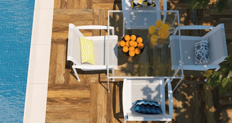 7 Ideias de Cores de Porcelanato para Escolher 6 Porcelanato que imita madeira Native BW DECK HARD com visual aconchegante e rústico.
