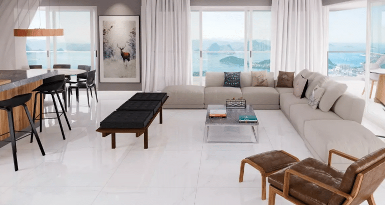 7 Ideias de Cores de Porcelanato para Escolher 7 Porcelanato que imita mármore LUMINA WH ACT, uma opção clássica e sofisticada.