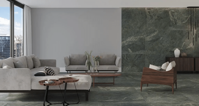 7 Ideias de Cores de Porcelanato para Escolher 9 Porcelanato verde Lanquin GN LAP que desperta sensação de paraíso particular.