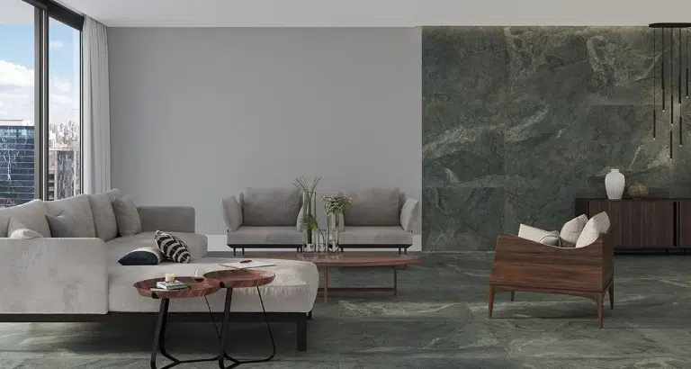 7 Ideias de Cores de Porcelanato para Escolher 9 Porcelanato verde Lanquin GN LAP que desperta sensação de paraíso particular.