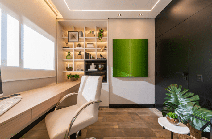 3 Dicas para Transformar Escritórios Modernos 5 Plantas dão um toque de frescor ao escritório moderno – Projeto: Thais Guarizo Design de Interiores Ltda | Foto: Renan Torres